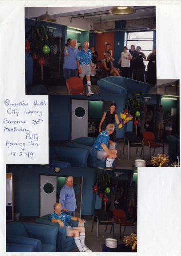 Surprise 70th Birthday Morning Tea for John Collins at the Palmerston North City Library