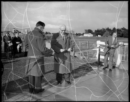 "Mr. W.B. Tennent Cuts Ribbon" for New Mangaone Bridge - Resource cover image
