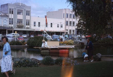 Massey University Student 'Procesh' - Sailing the Butterfly pond in the Square