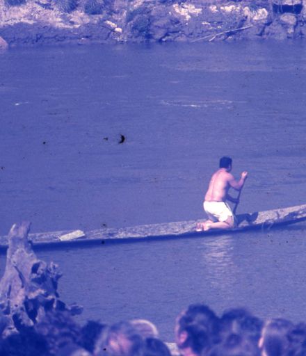 Waka on the Manawatu River During the Re-enactment of Settlers Arriving in Palmerston North