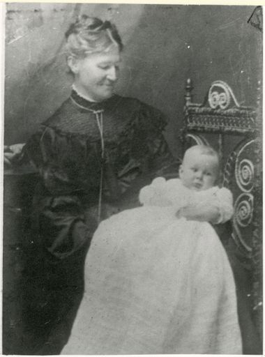 Mrs W Davis Holding Her Grandson