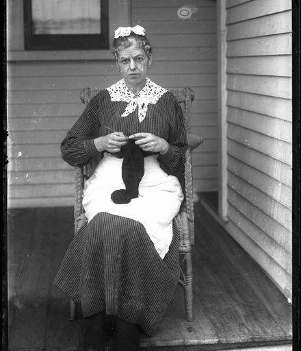 Unidentified Knitting Woman