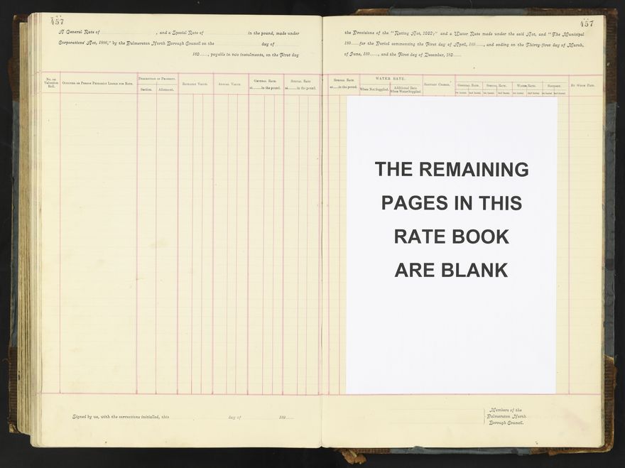 Rate book 1896 - 1899
