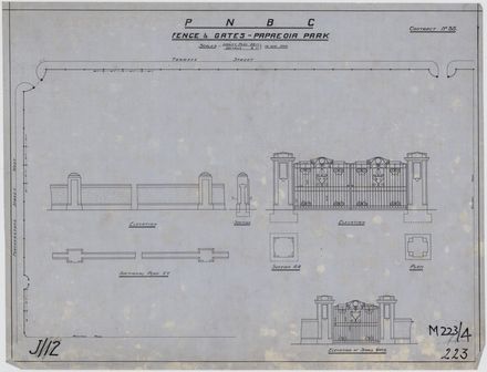 Plan of fence and gates at Papaioea Park