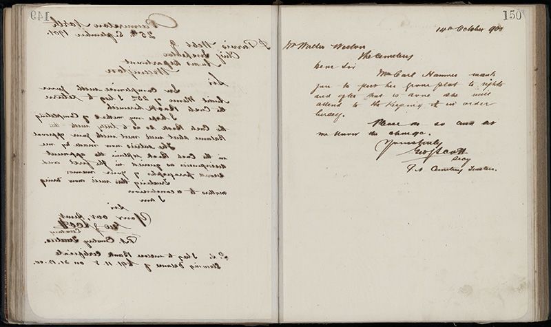 Outwards Correspondence of the Palmerston North Cemetery Trustees, 1898 -1902 177