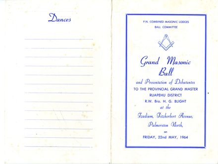 Page 1: Grand Masonic Ball programme