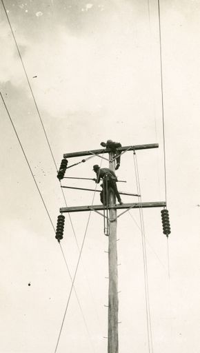 Workmen Repairing Powerline - Mangahao Electric Power Scheme