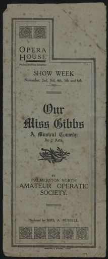 Our Miss Gibbs: A Musical Comedy in Two Acts - Resource cover image