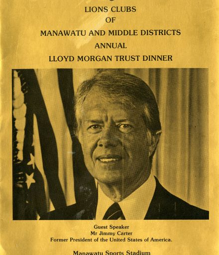 Programme for the Lions Clubs of Manawatu and Middle Districts annual Lloyd Morgan Trust dinner