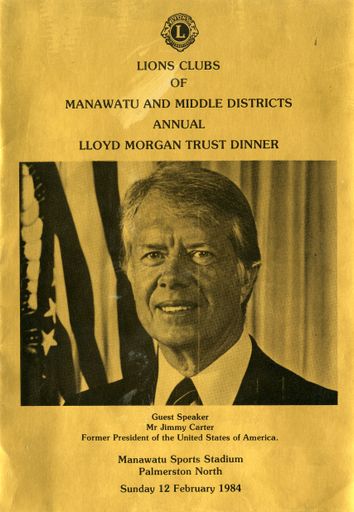 Programme for the Lions Clubs of Manawatu and Middle Districts annual Lloyd Morgan Trust dinner