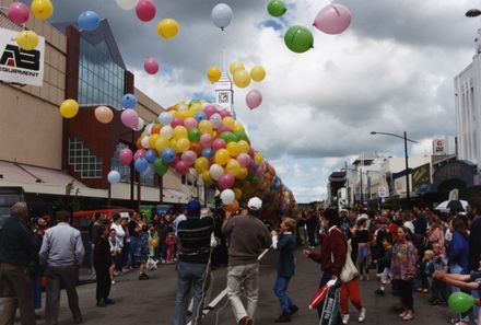 Balloon Release during Broadway Avenue redevelopment celebrations