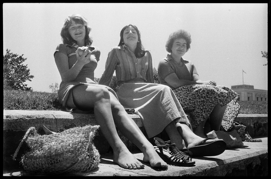Three women in the sun