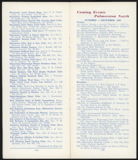 Visitors Guide Palmerston North and Feilding: October-December 1962 - 9