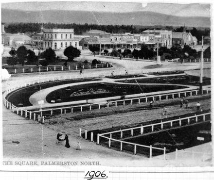 Men Working on the Railway Line through the Square