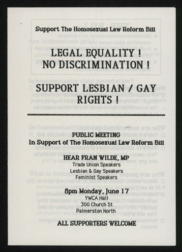 Homosexual Law Reform Bill pamphlet