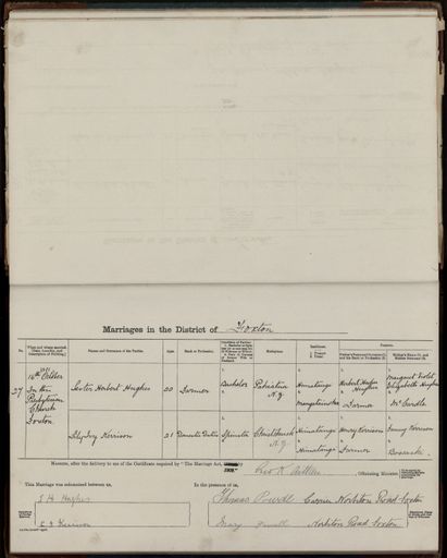 Marriage register 1909- 1927
