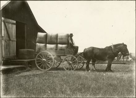 Wagon with load of wool