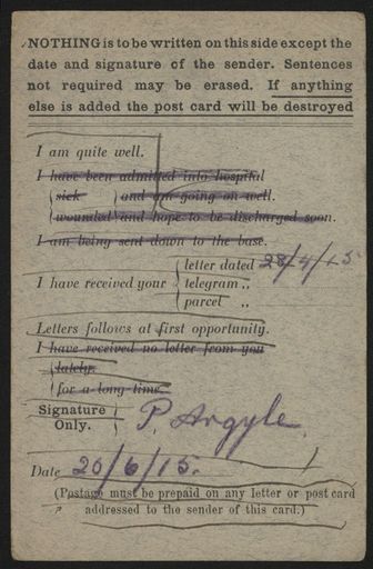 Back of postcard