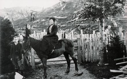 Teressa Childs on horseback, Ashhurst