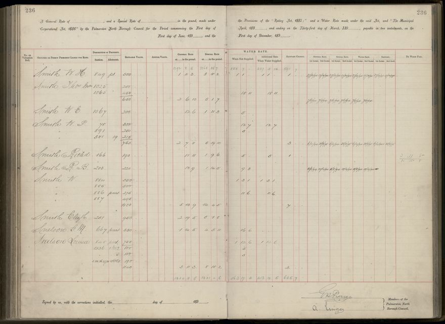 Palmerston North Rate Book, 1893 - 1896, 241
