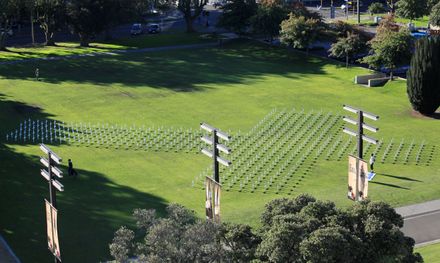ANZAC Day memorial crosses in The Square
