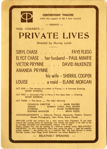 Private Lives - Centrepoint Theatre flyer - Resource cover image