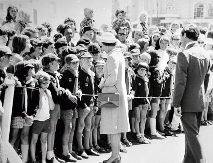 Queen Elizabeth II with Scouts