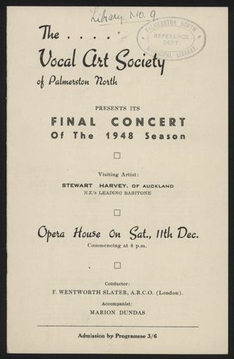 Vocal Art Society concert programme