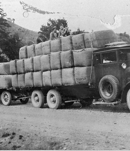 Truckload of wool bales