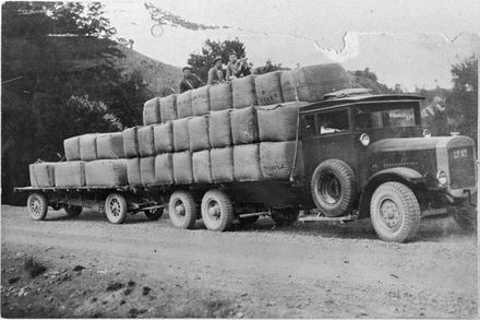 Truckload of wool bales