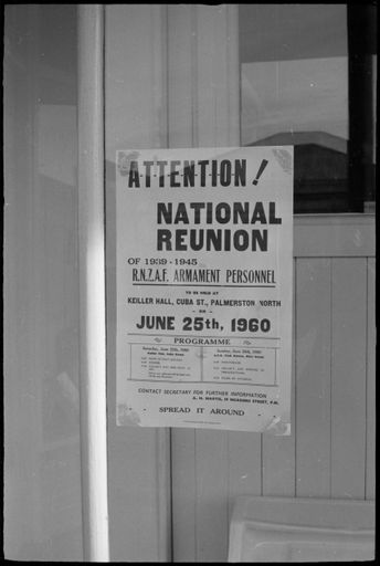 Advertisement for National Reunion of 1939-1945 RNZAF Armament Personnel