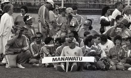 'The Manawatu team waits for the ceremony to start'