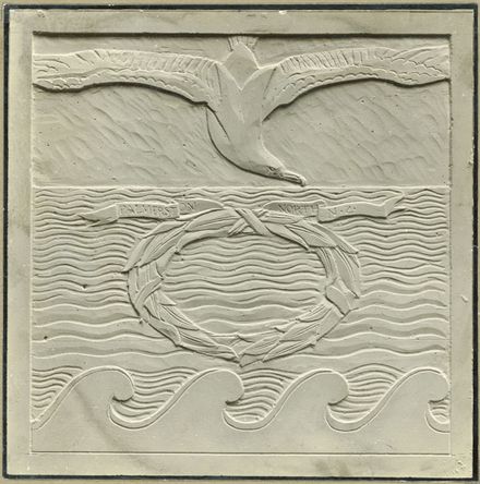 Photograph of Memorial Design by Charles Wheeler - Albatross, Wreath, Waves