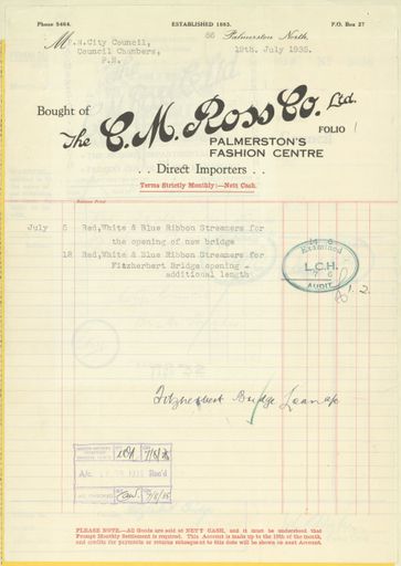 C M Ross Co. Ltd sales docket