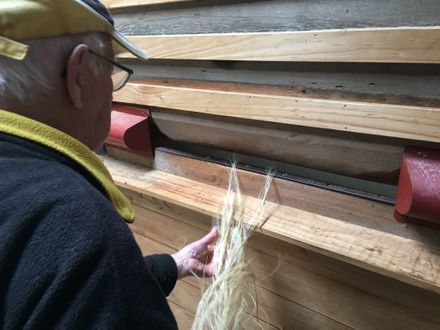 Scutching flax fibre