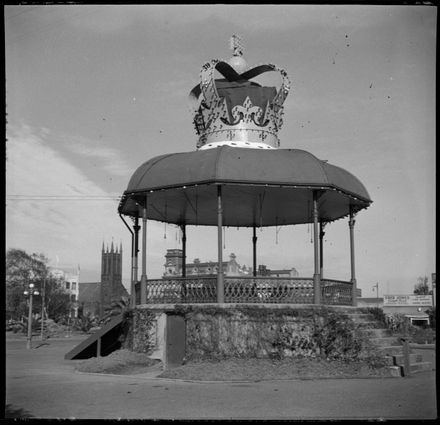 Band Rotunda in The Square decorated for Coronation Celebrations and Royal Visit - Resource cover image