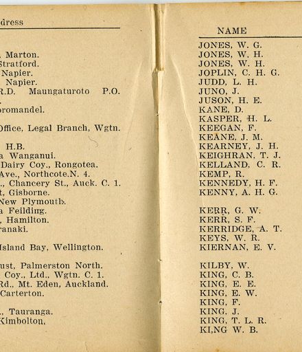 Wellington Infantry Regiment 1914-1918 booklet - 18
