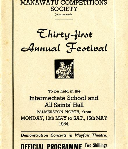 Manawatū Competitions Society, Offical Programme, Thirty-First Annual Festival