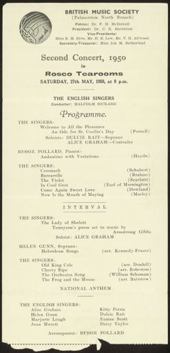 British Music Society concert programme - Resource cover image