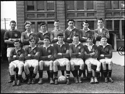 1st XI football team, Palmerston North Technical High School