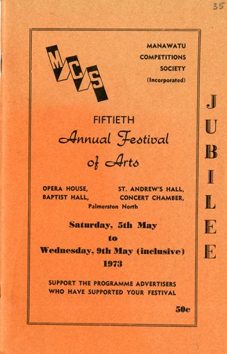 Manawatū Competitions Society, Jubilee Programme, Fiftieth Annual Festival