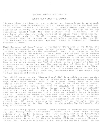 "Kelvin Grove - Roslyn History"