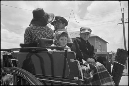 Sanson Centenary Procession: Settler Family in Horse Trap
