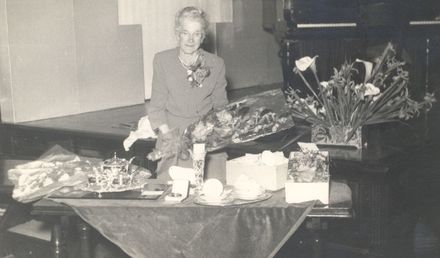 Miss Haycock at celebration for her 50 years’ service for C M Ross Co. Ltd