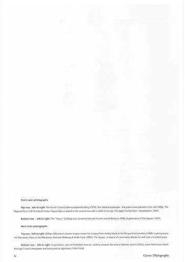 Council and Community: 125 Years of Local Government in Palmerston North 1877-2002 - Page 6