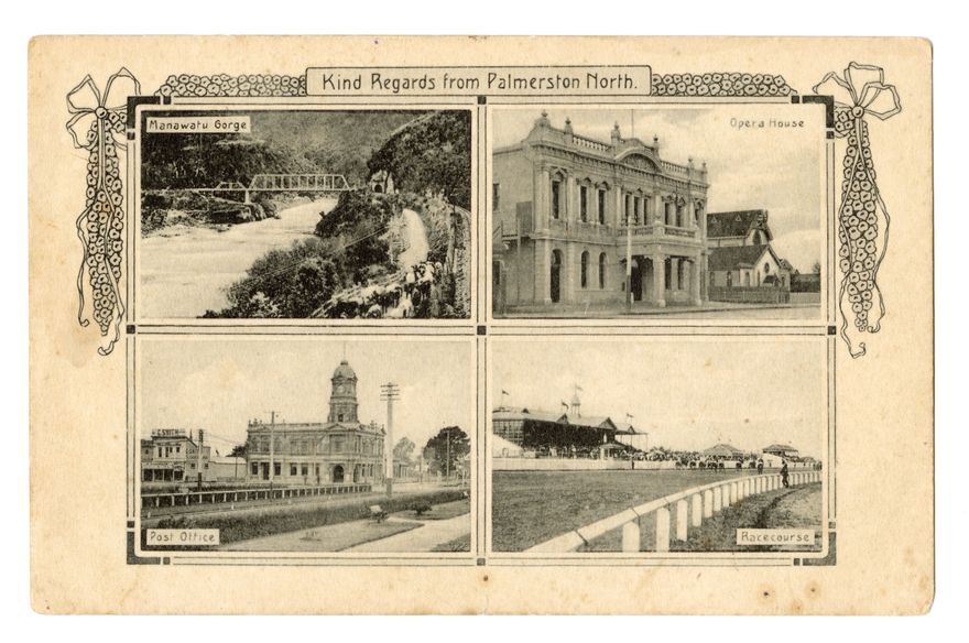 Postcard - Four views - Palmerston North and the Gorge