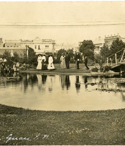 People beside The Lakelet in The Square 1
