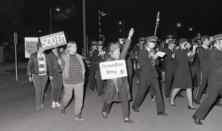 "Feilding Gay Task Force flank Salvation Army centennial march"