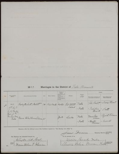 Marriage register 1880 - 1894