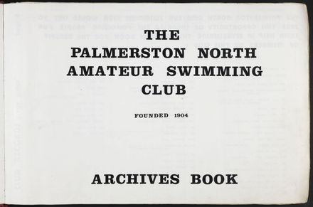 PN Amateur Swimming Club archive book